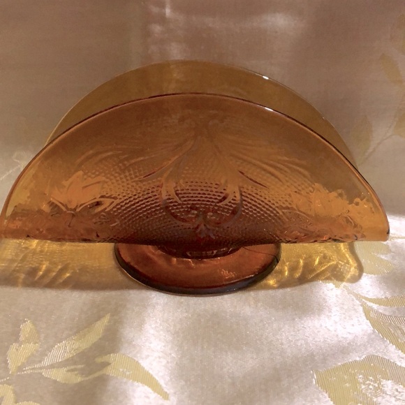 Tiara Kitchen Vintage Amber Napkin Holder Indiana Glass Co Tiara